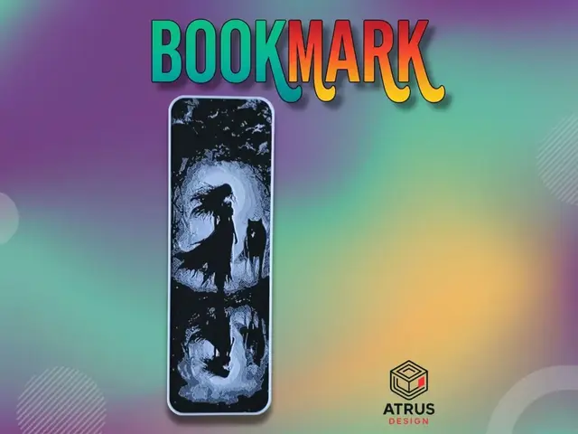 HueForge model: Woman Wolf Moon Bookmark by Atrus Design