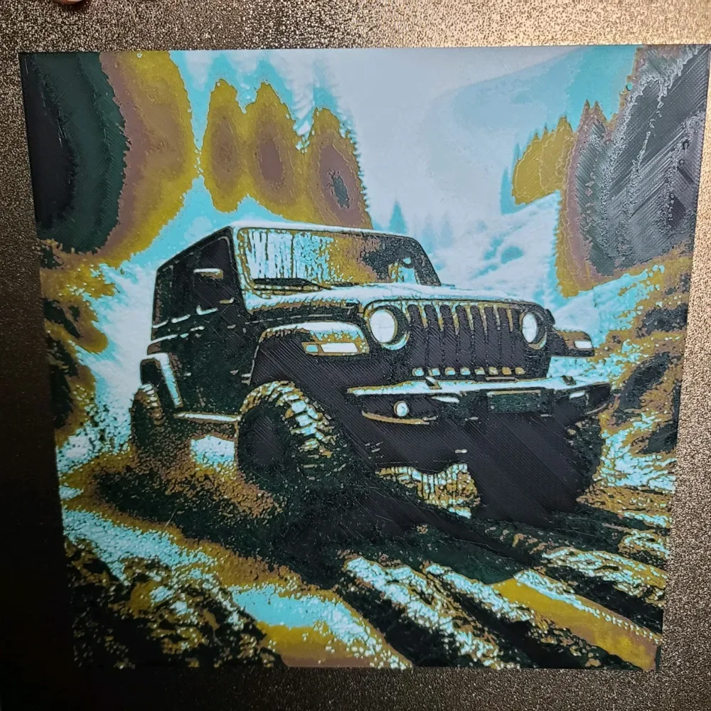 Jeep Wrangler hueforge by the_bearded_jedi HueForge model: Jeep Wrangler hueforge by the_bearded_jedi