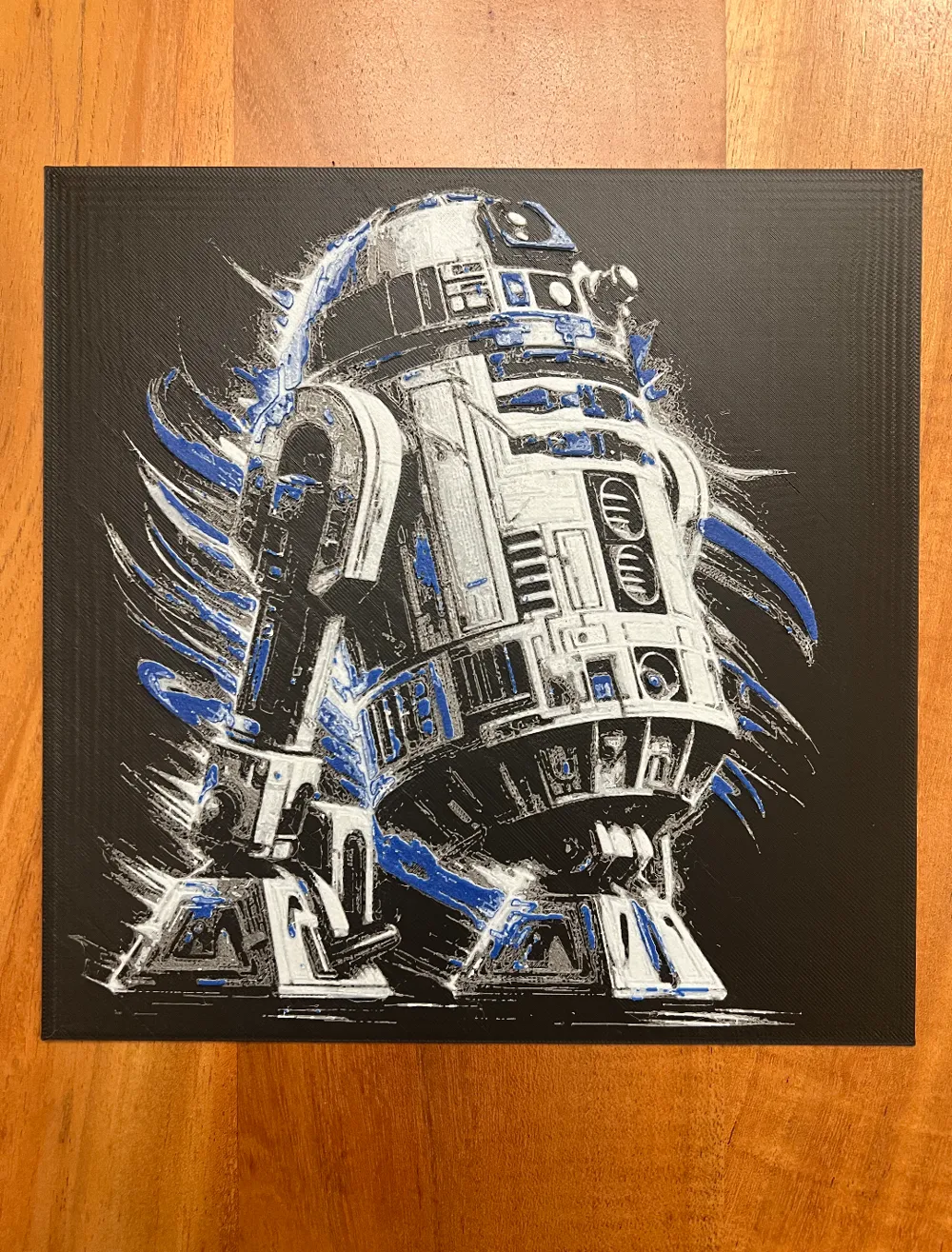 R2D2 (Black Background) by JustBe 3D Printing HueForge model: R2D2 (Black Background) by JustBe 3D Printing