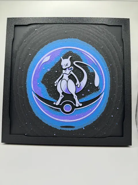 HueForge model: MewTwo - Pokeball Hueforge by Canadian Gamer