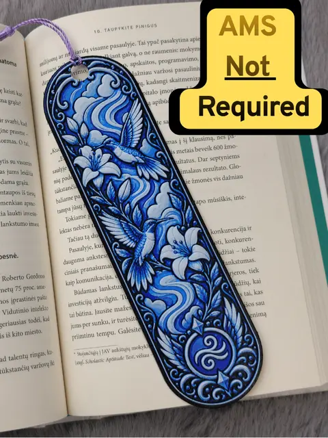 HueForge model: Hummingbird Floral Sky Bookmark by 2D Wall Art