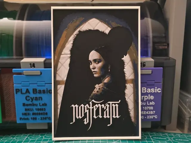 HueForge model: Nosferatu 2024 Movie Poster – Hueforge Art by Lumpy3D