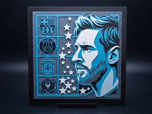 HueForge model: Messi Tribute - Hueforge 4 Colour by LED