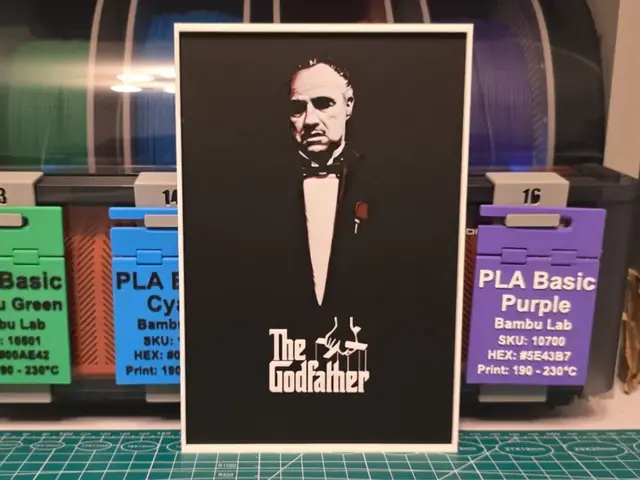 HueForge model: The Godfather Movie Poster V2 - Hueforge Art by Lumpy3D