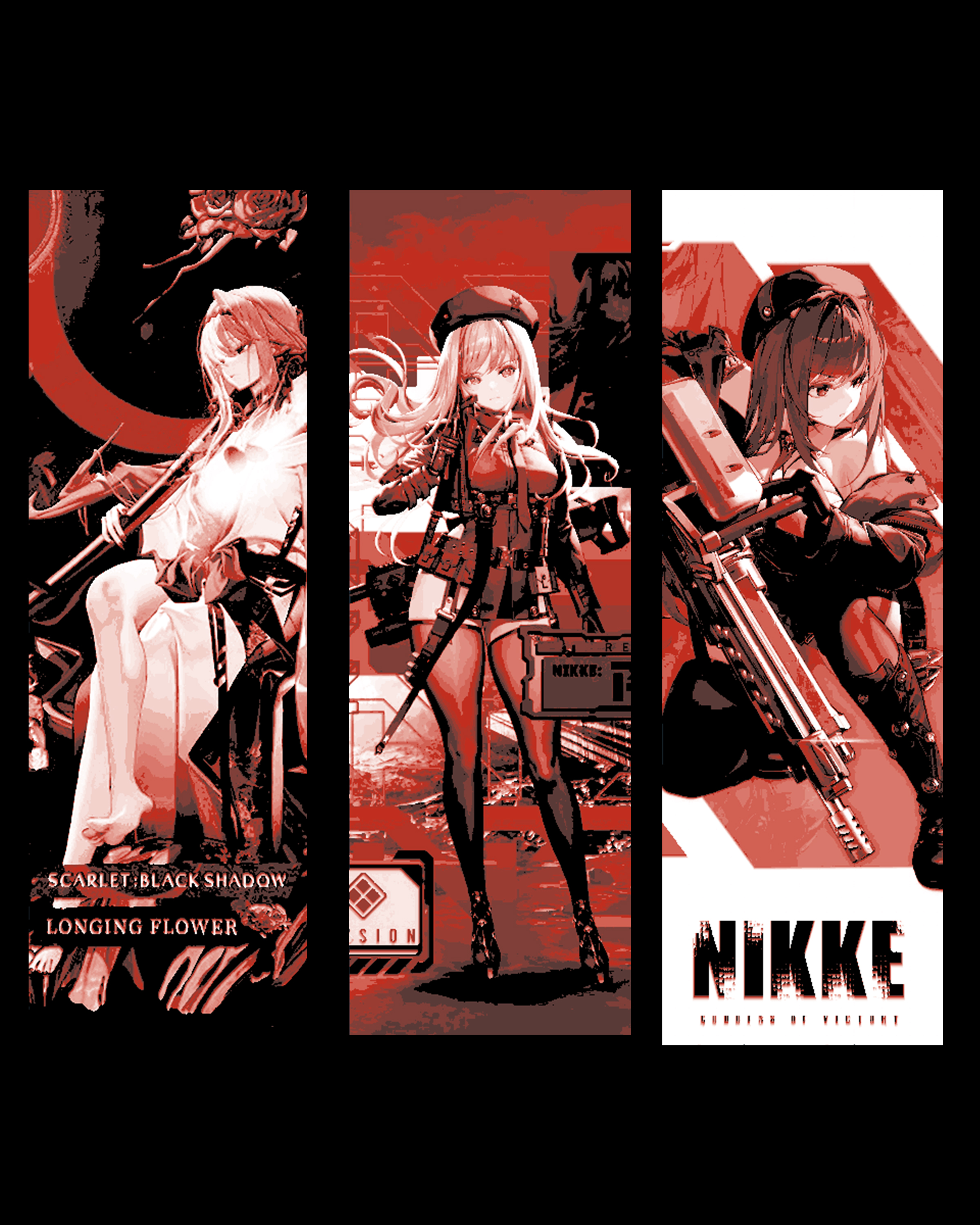 Fan art set of bookmarks - Ladies of the Game Nikke by BooneCo3d HueForge model: Fan art set of bookmarks - Ladies of the Game Nikke by BooneCo3d