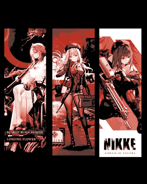 HueForge model: Fan art set of bookmarks - Ladies of the Game Nikke by BooneCo3d