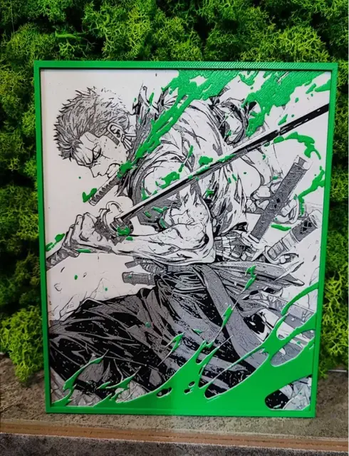 HueForge model: Zoro - One piece by Garuda3D