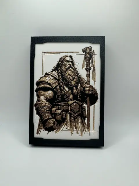 HueForge model: D&D Character Concepts - Dwarf Cleric by Canadian Gamer