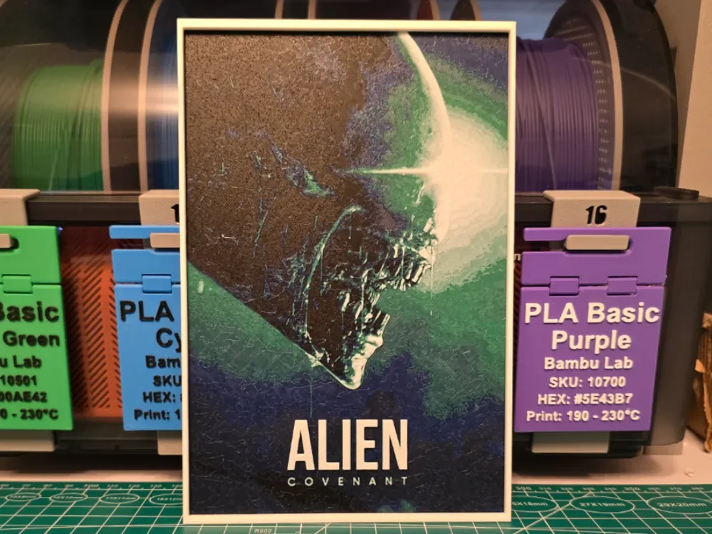 Alien: Covenant Movie Poster - Hueforge Art by Lumpy3D HueForge model: Alien: Covenant Movie Poster - Hueforge Art by Lumpy3D