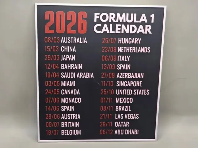 HueForge model: F1 Calendar 2026 - HueForge by keko