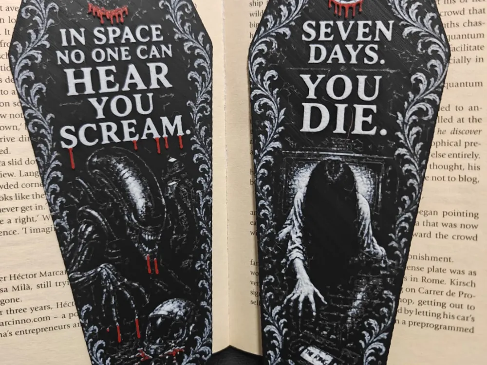 Xenomorph & Samara Horror Bookmark Collection by TheHueforgeLady HueForge model: Xenomorph & Samara Horror Bookmark Collection by TheHueforgeLady