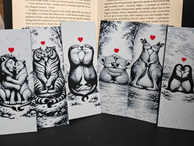 HueForge model: World Animals Couples in Love Bookmarks Sets of 6 by TheHueforgeLady