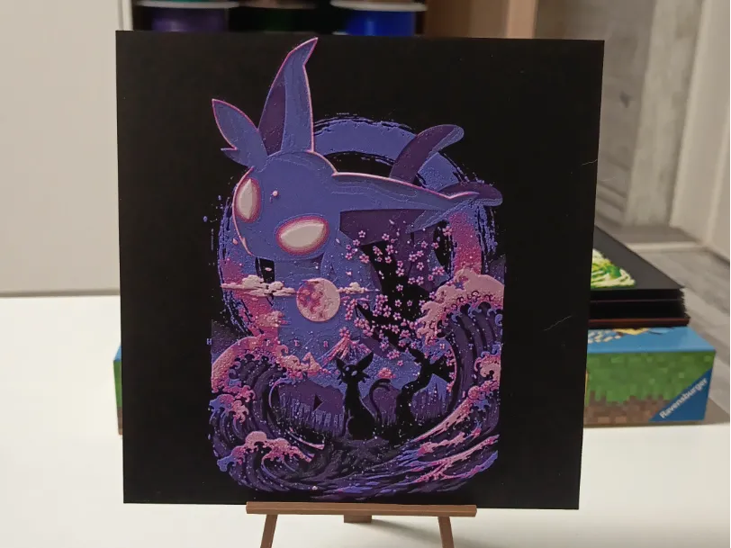Pokemon Espeon Hueforge by 3DNesy HueForge model: Pokemon Espeon Hueforge by 3DNesy