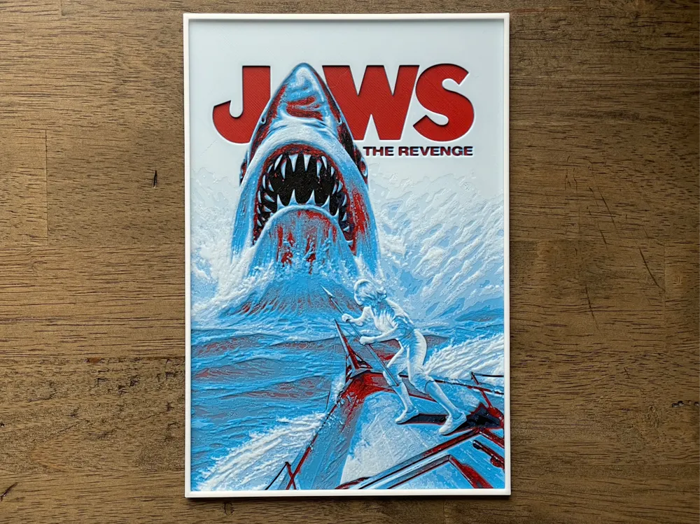Jaws: The Revenge (1987) Hueforge Movie Poster by NiiON HueForge model: Jaws: The Revenge (1987) Hueforge Movie Poster by NiiON