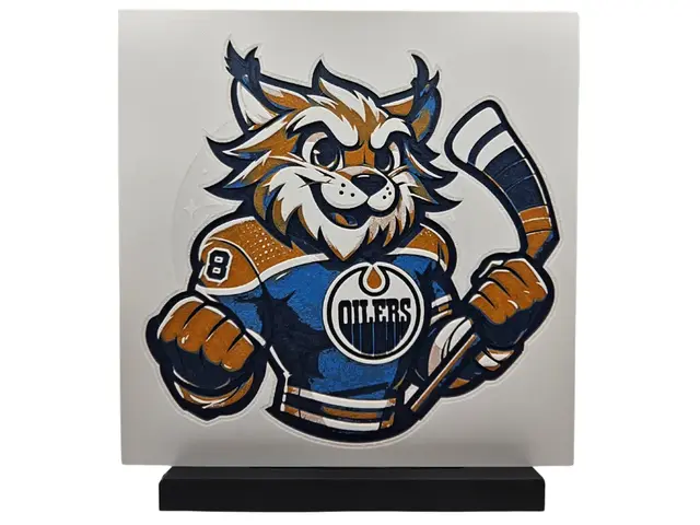 HueForge model: Hunter The Lynx (Edmonton Oilers Mascot) by BusyKikiBee