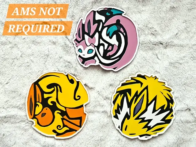 HueForge model: Eeveelution Pokémon Coasters - Set 1/3 by C3D