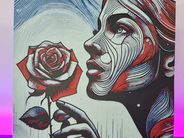Girl and Rose - Hueforge 200x200