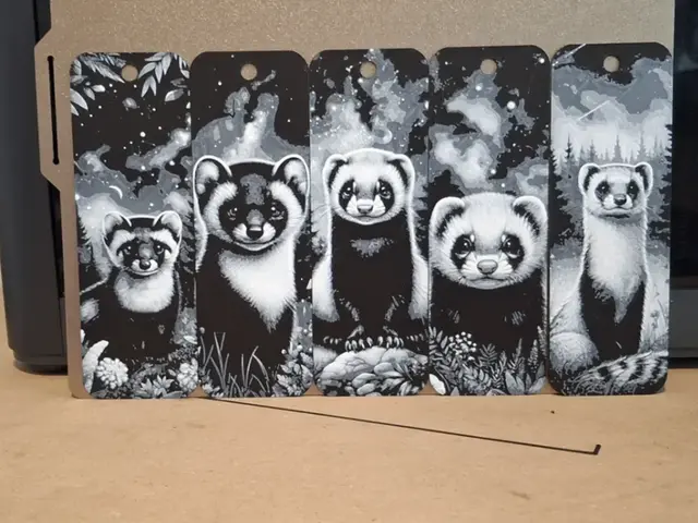 HueForge model: Set of 5 polecat / ferret bookmarks by 3dGlow