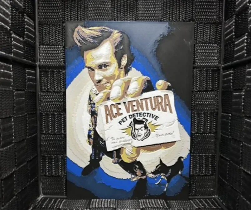 Hueforge Movie Poster - Ace Ventura - by JoDau HueForge model: Hueforge Movie Poster - Ace Ventura - by JoDau