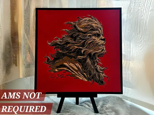 HueForge model: Wookiee - Chewbacca Filament Painting (With Frame) by C3D