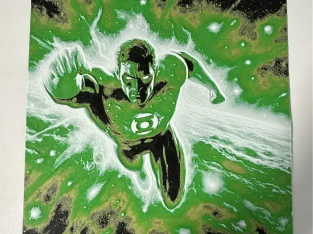 HueForge model: Green Lantern Hal Jordan Hueforge 200x200 by Strata Prints
