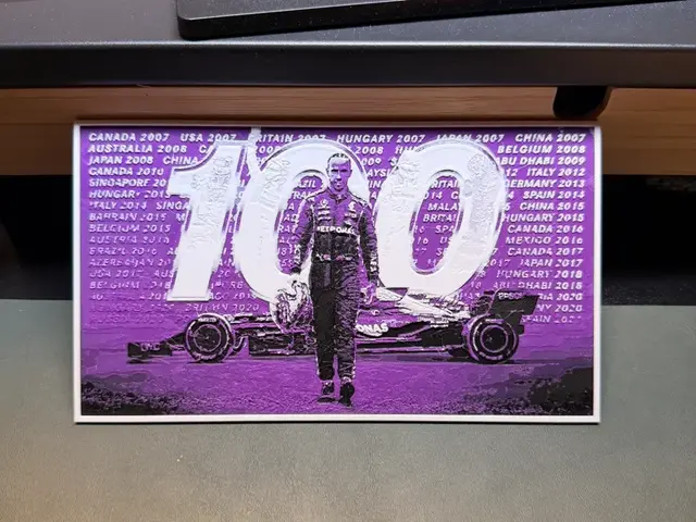 HueForge model: Lewis Hamilton 100 Wins Poster F1 HueForge by liv_3d