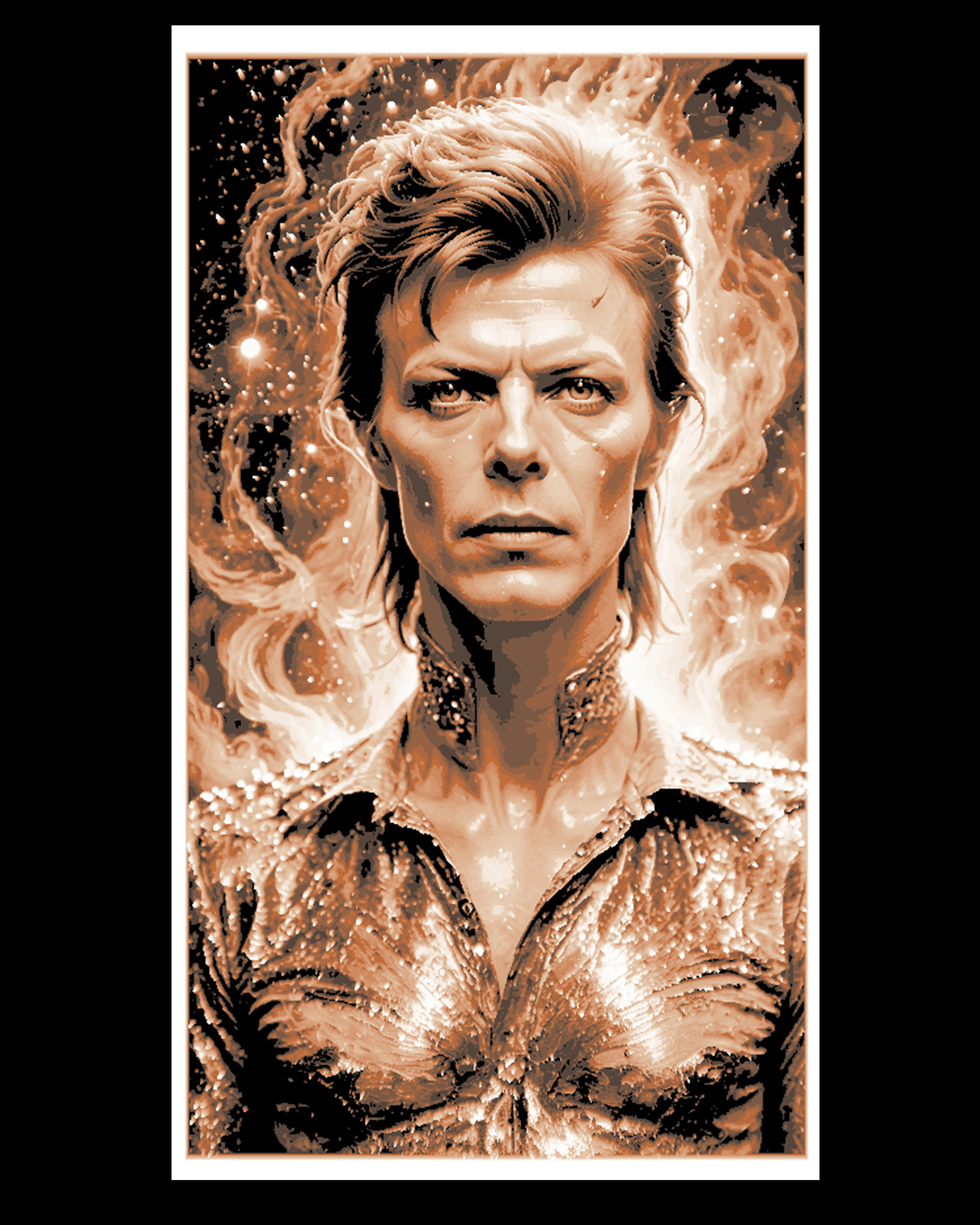 Fanart Tribute - Depiction of David Bowie - Wall Art by BooneCo3d HueForge model: Fanart Tribute - Depiction of David Bowie - Wall Art by BooneCo3d