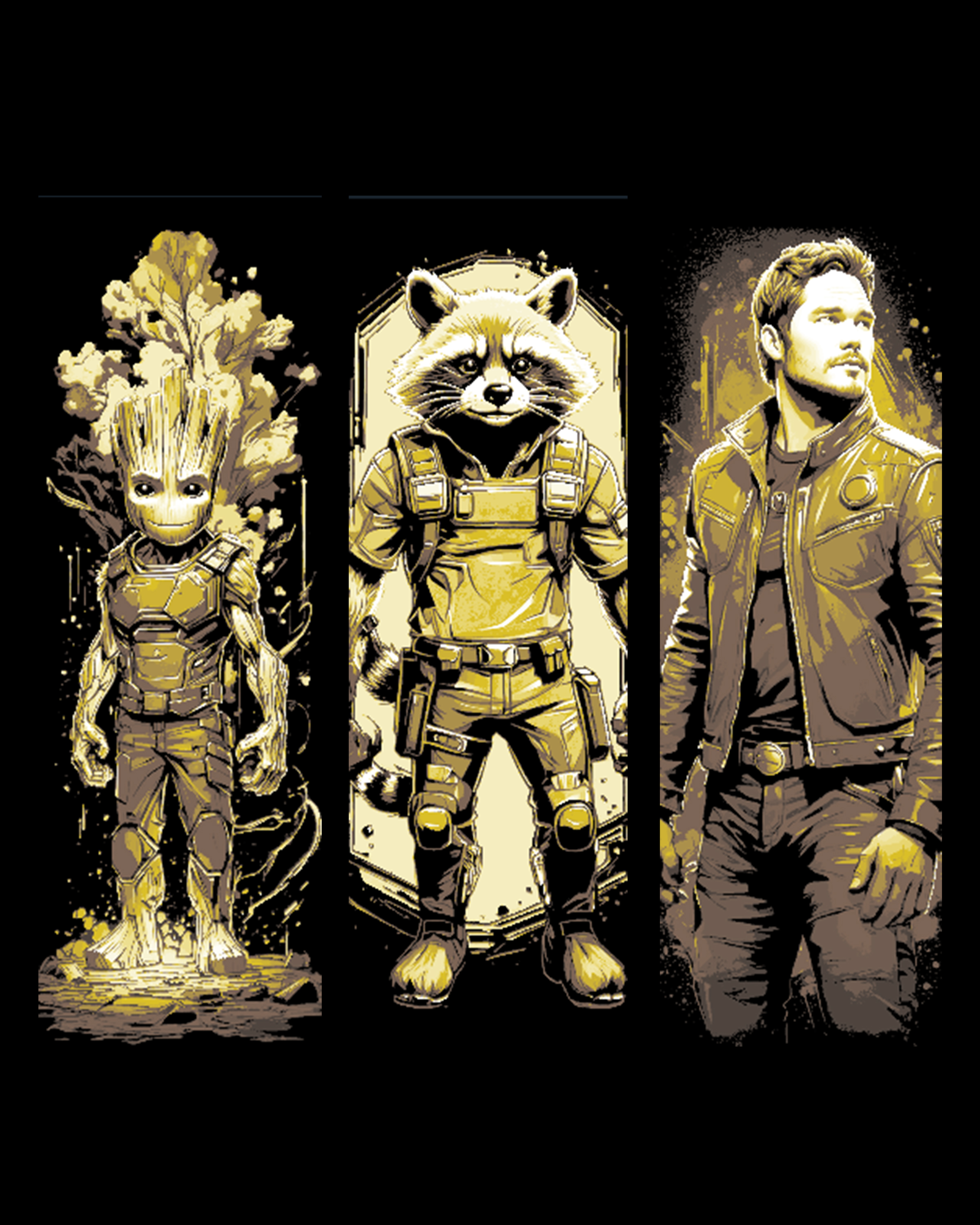 Fanart Set of Bookmarks from Guardians of the Galaxy - Rocket, Groot and Star-Lord by BooneCo3d HueForge model: Fanart Set of Bookmarks from Guardians of the Galaxy - Rocket, Groot and Star-Lord by BooneCo3d