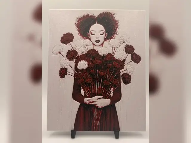 HueForge model: Crimson Bloom Portrait HueForge Print by Thadius