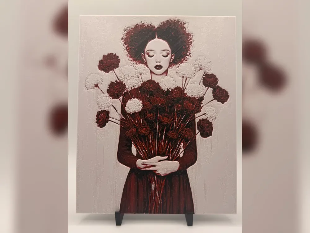 Crimson Bloom Portrait HueForge Print by Thadius HueForge model: Crimson Bloom Portrait HueForge Print by Thadius