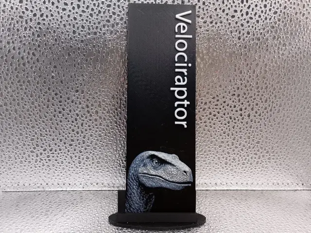 HueForge model: Velociraptor Bookmark hueforge by Borishotch Industries