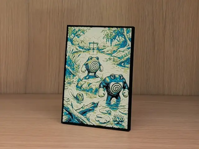 HueForge model: Poliwag, Poliwhirl & Poliwrath Hueforge & Frame by Nextopia