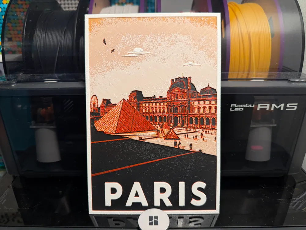 Paris Louvre Museum HueForge by liv_3d HueForge model: Paris Louvre Museum HueForge by liv_3d