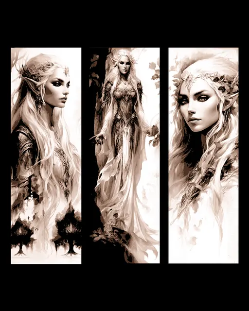 The dark beauty of the elven enchantress - Set of bookmarks