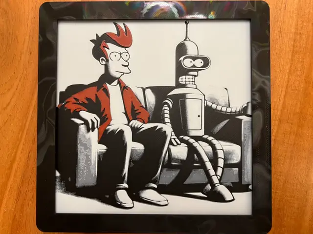 HueForge model: Futurama's Fry & Bender by JustBe 3D Printing