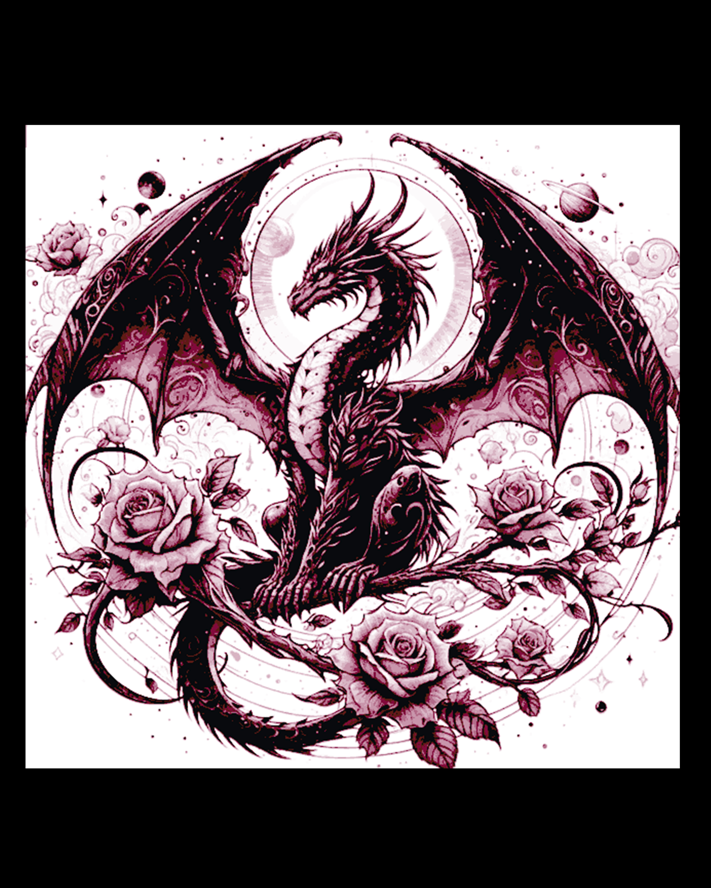 Fantasy Depiction of a Dragon Symbol with Roses by BooneCo3d HueForge model: Fantasy Depiction of a Dragon Symbol with Roses by BooneCo3d