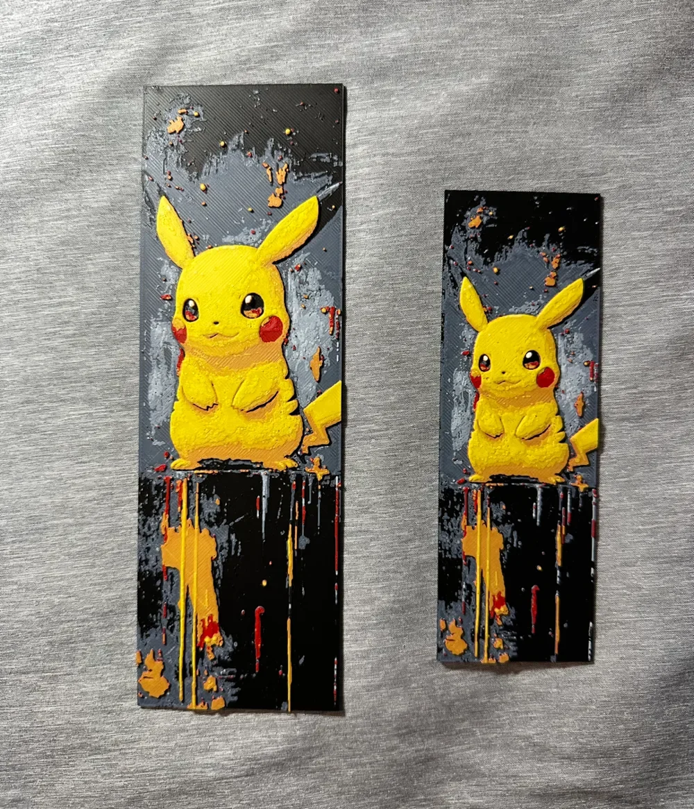 Pikachu Hueforge Bookmark - 2 sizes by Hey Ben HueForge model: Pikachu Hueforge Bookmark - 2 sizes by Hey Ben