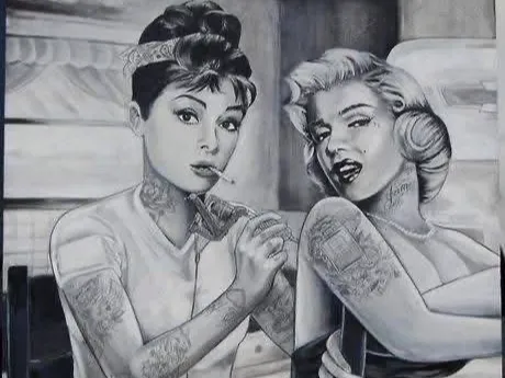 Marily Monroe Audrey Hepburn Hueforge by 3DNesy HueForge model: Marily Monroe Audrey Hepburn Hueforge by 3DNesy