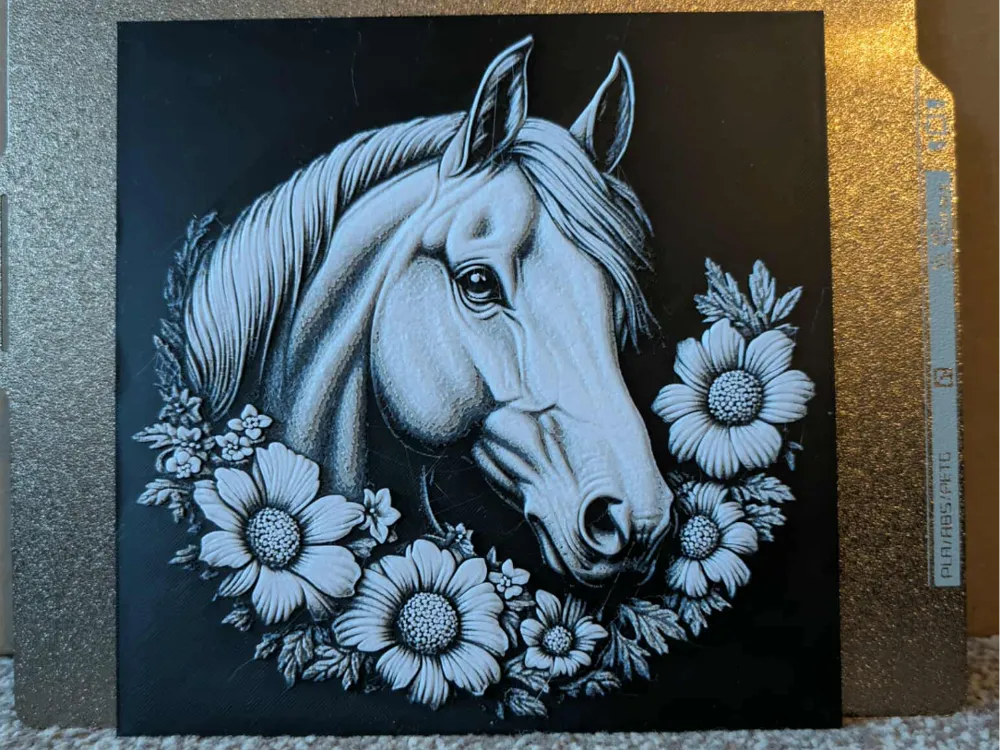 Floral Horse - hueforge by 3dGlow HueForge model: Floral Horse - hueforge by 3dGlow