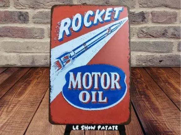 HueForge model: Plaque vintage Rocket Motor Oil Hueforge by leshowpatate