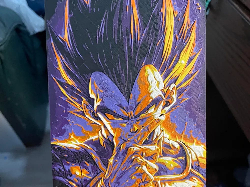 Vageta DBZ Hueforge by Advancedtechworldwide HueForge model: Vageta DBZ Hueforge by Advancedtechworldwide