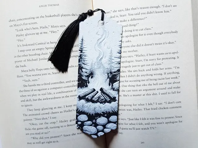 HueForge model: Bookmark, Campfire by Dame Jo