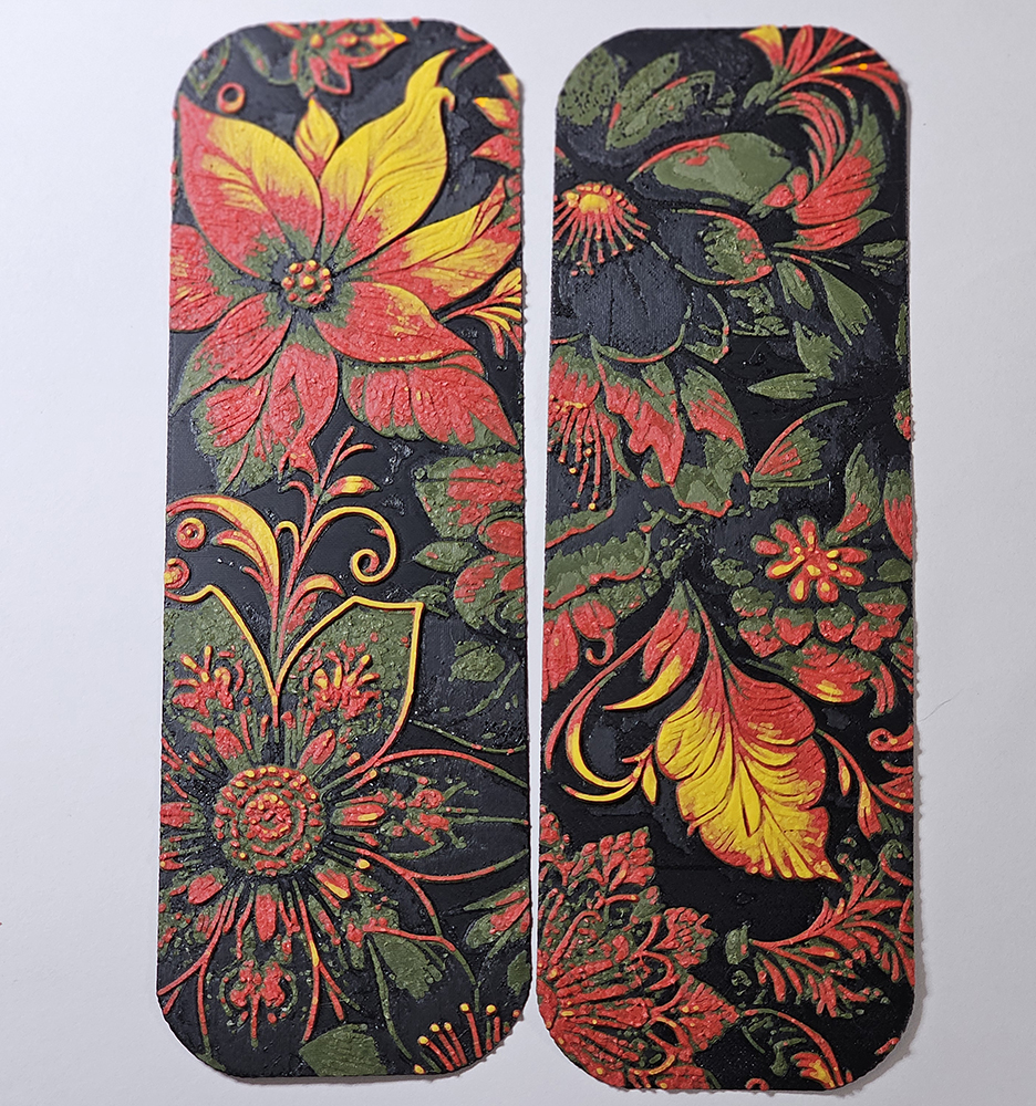 Ornate Floral Hueforge bookmarks by doodleddigital HueForge model: Ornate Floral Hueforge bookmarks by doodleddigital