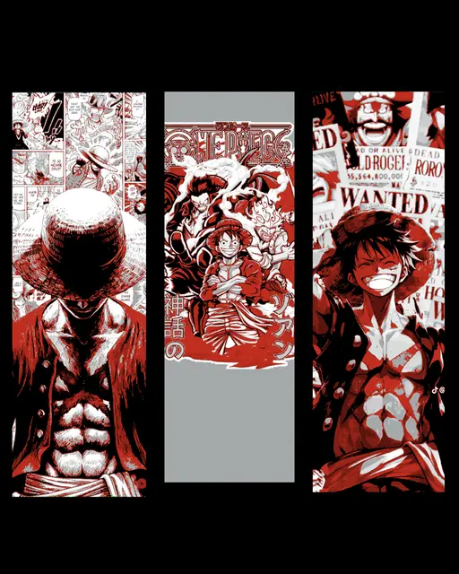 HueForge model: Monkey.D.Luffy the captain of the Straw Hat Pirates - Fanart set of bookmarks by BooneCo3d