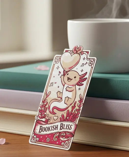 HueForge model: Valentine Axolotl Bookmark4 - Hueforge - 4 colors by doodleddigital
