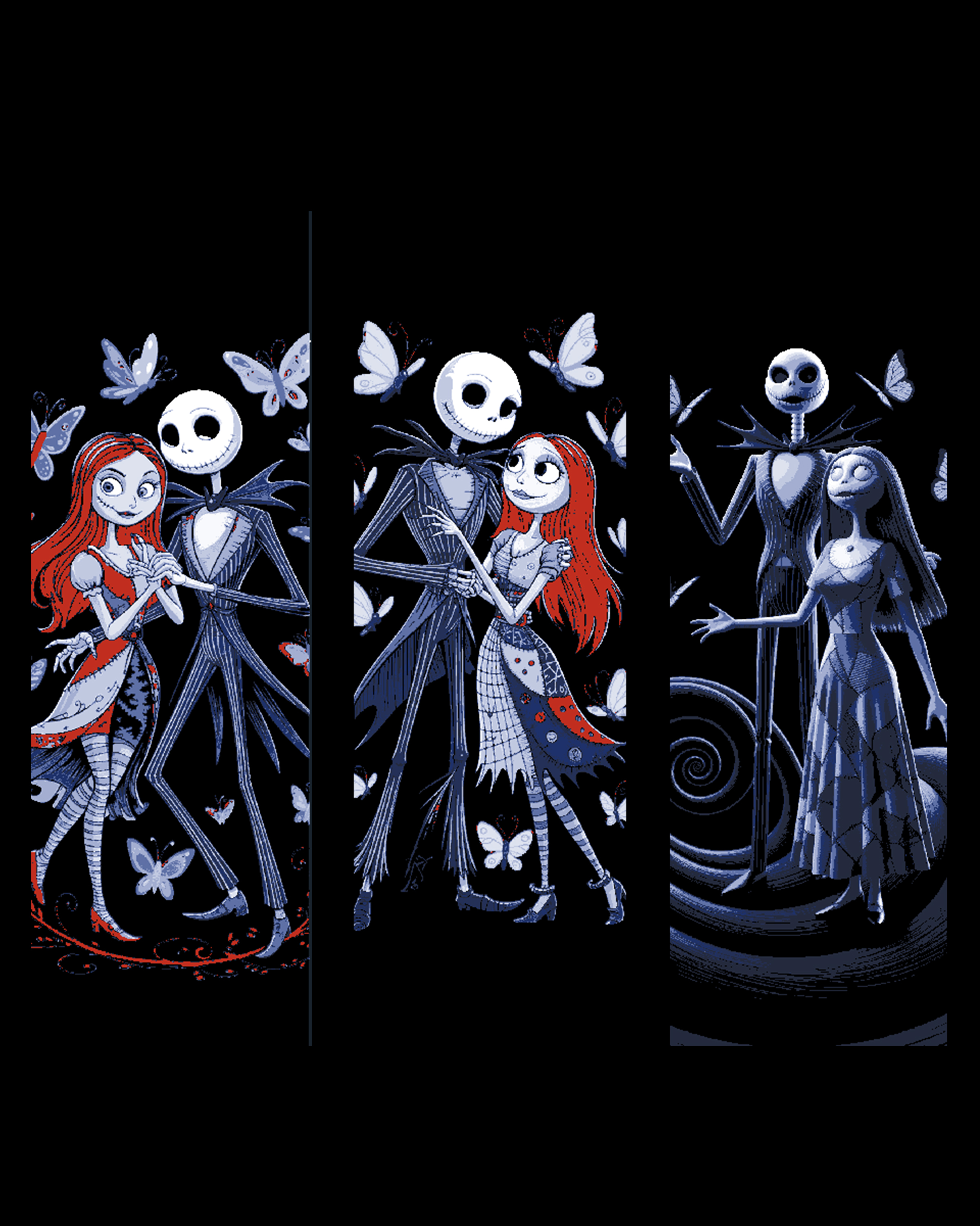 Fanart Depictions of Jack and Sally enjoying a midnight stroll among the Butterflies - Bookmarks by BooneCo3d HueForge model: Fanart Depictions of Jack and Sally enjoying a midnight stroll among the Butterflies - Bookmarks by BooneCo3d