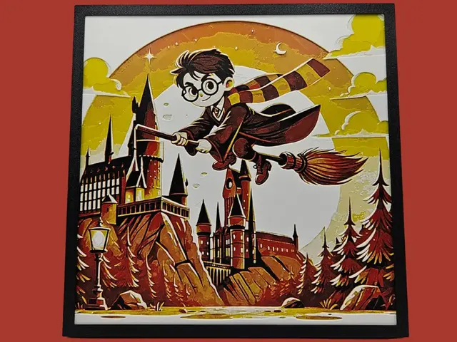 HueForge model: Harry Potter Flying by BusyKikiBee