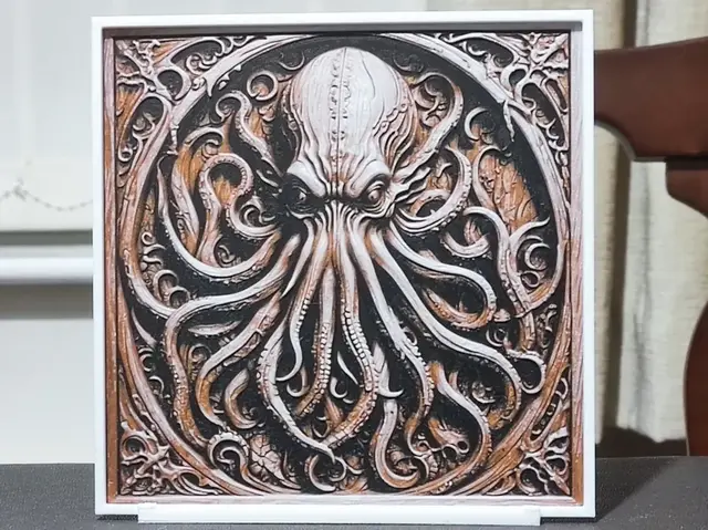 HueForge model: Wood Carving Cthulhu - HueForge 3 Color by BoDad