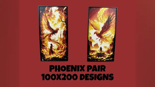 HueForge model: Phoenix Pair - 100x200mm Fantasy Hueforge by Canadian Gamer