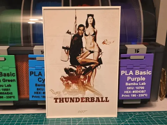 HueForge model: 007 Thunderball Movie Poster - Hueforge Art by Lumpy3D